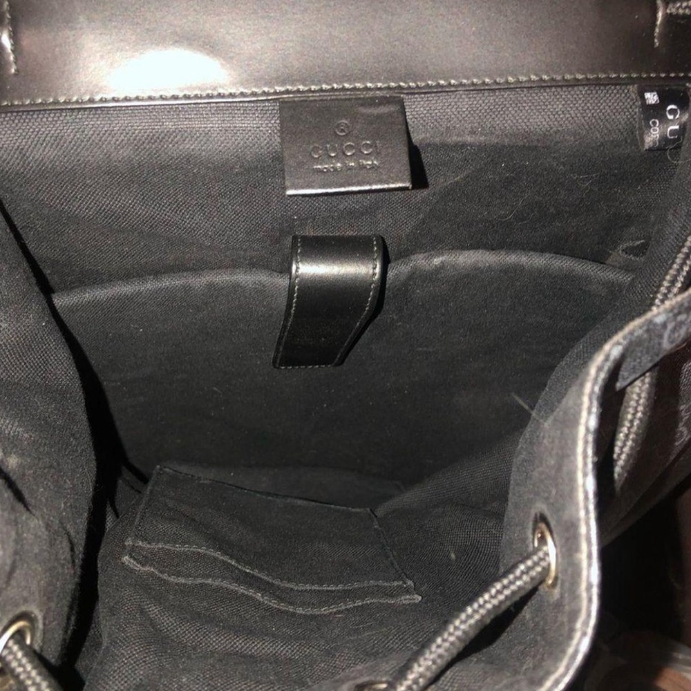 GUCCI GG SUPREME Soft Sided Coated Canvas Leather Black and Grey Backpack COA - Picture 13 of 17